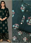 Fancy Latest Designer Regular Wear Foil Print Rayon Kurti With Plazzo Collection